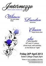 Intermezzo concert poster Easter 2013