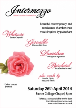 Intermezzo concert poster Easter 2014